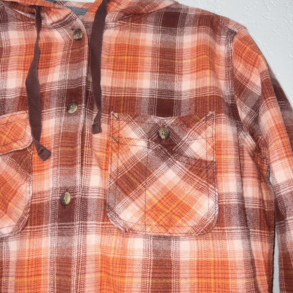 Carhartt Redwood Plaid Hooded Long Sleeve Button Jacket Size XS - Picture 3 of 10